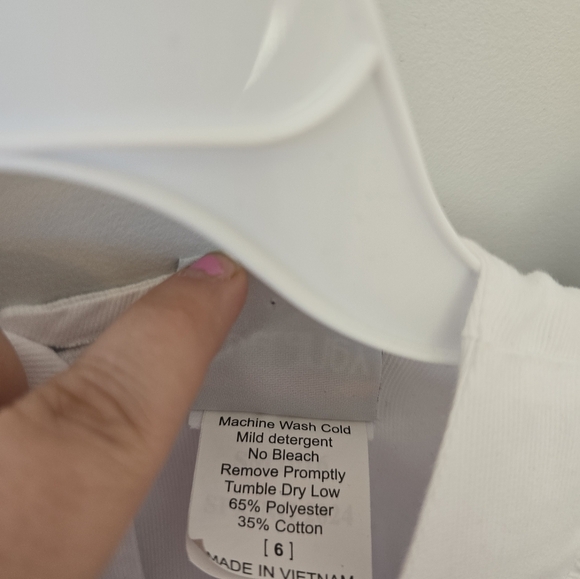 Delaney | 6 | Girls Flutter Sleeve white and navy dress - Picture 4 of 7